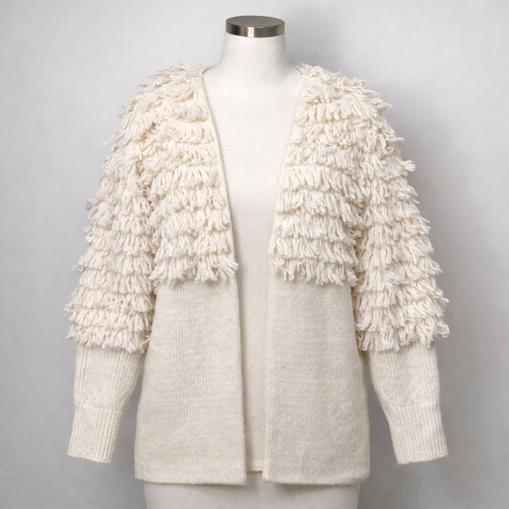 Gap Loop Knit Cardigan Sweater Women's S‎ Alpaca Wool Cream Open Front $148 Cozy